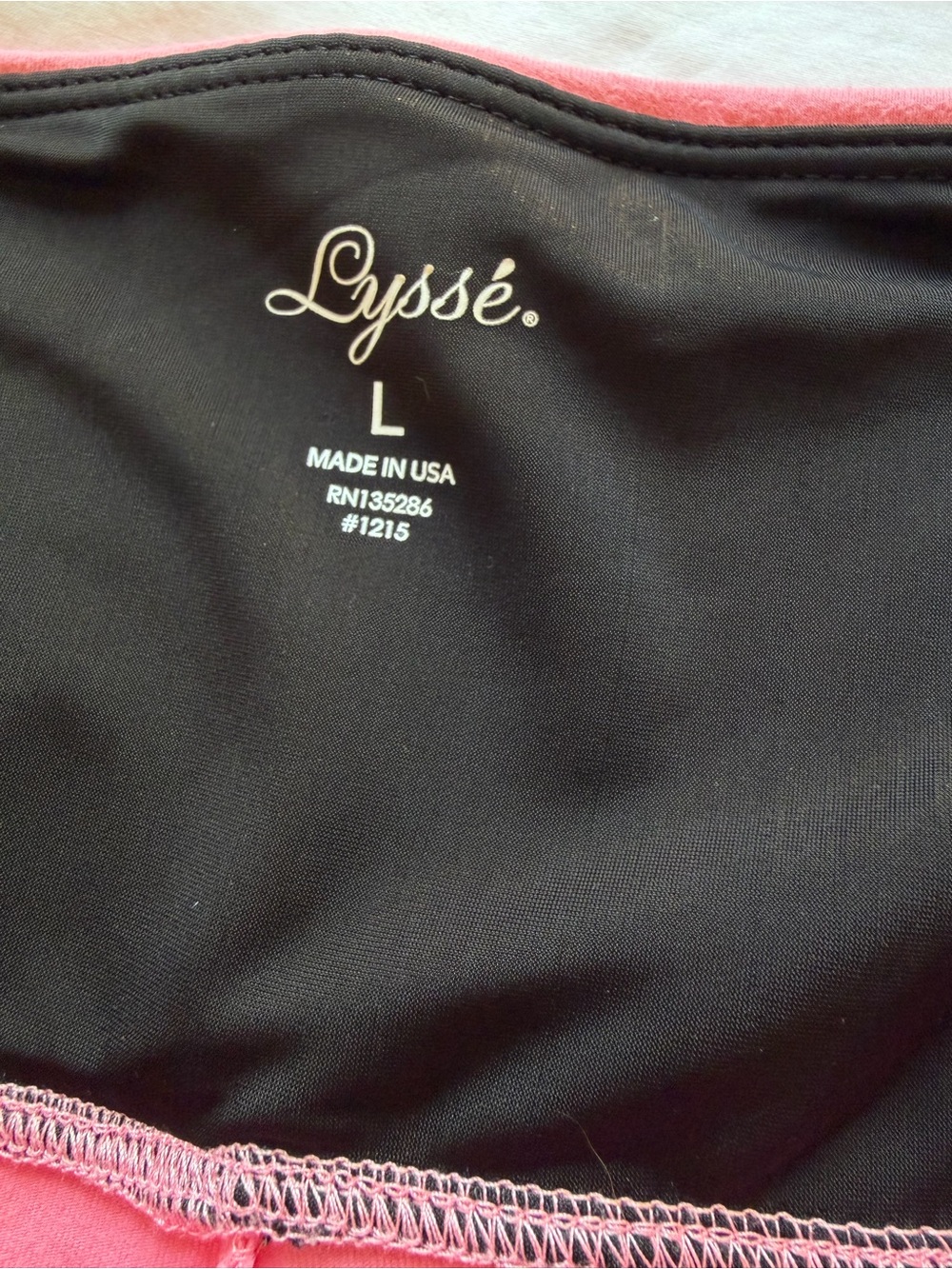 Lyssé Women's Pink High-Waist Crop Leggings Capris Size Large Shapewear Cotton - Picture 4 of 6